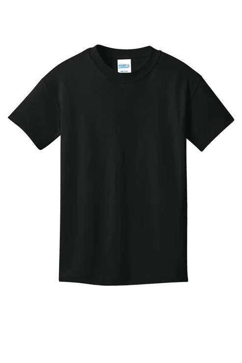PC54Y Youth Tee in Jet Black, with Wild Little Soul print preview